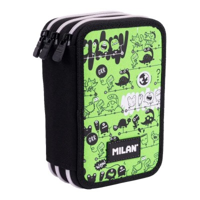 канцеларски,принадлежности,milan,filled,triple,decker,pencil,case,tandem,2,special,series,green