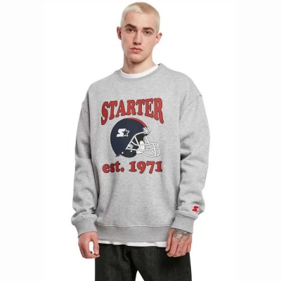 футболна,фланелка,мъжки,пуловери,starter,black,label,starter,football,sweatshirt,grey,(heather,grey)
