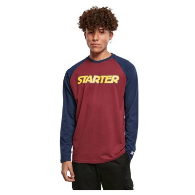 тениска,мъжки,тениски,starter,black,label,starter,raglan,long,sleeve,t,shirt,red,(port,dark,blue)
