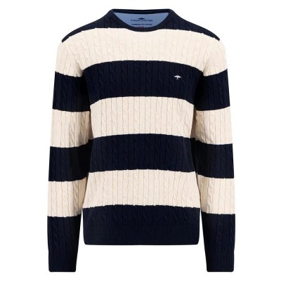 блуза,мъжки,пуловери,fynch,hatton,1412225,striped,sweater,navy,(beige,blue)