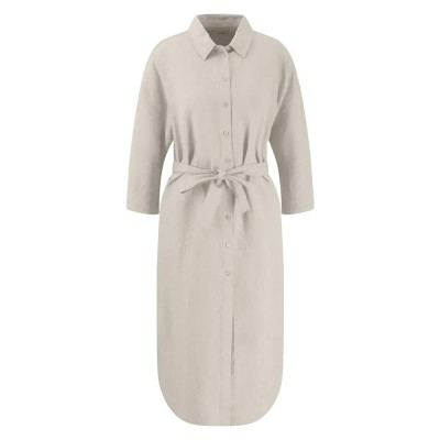рокля,дамски,поли,и,рокли,fynch,hatton,3,4,sleeve,linen,mix,3,4,sleeve,dress,beige,(125)