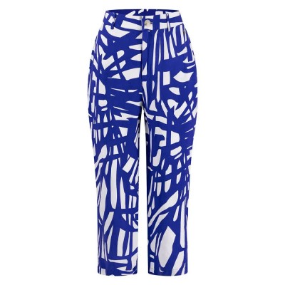 панталони,дамски,панталони,fynch,hatton,7,8,abstract,linen,mix,pants,blue