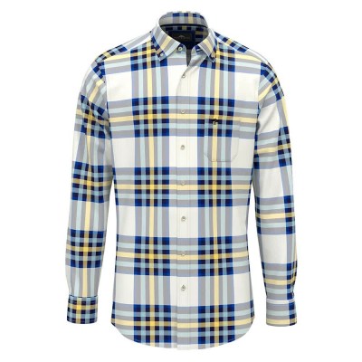 карирана,риза,мъжки,ризи,fynch,hatton,big,checks,long,sleeve,shirt,white