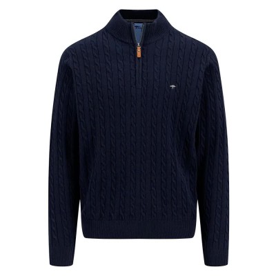блуза,мъжки,пуловери,fynch,hatton,cable,half,zip,sweater,blue,(navy)
