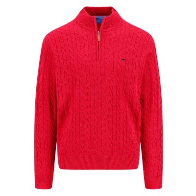 блуза,мъжки,пуловери,fynch,hatton,cable,half,zip,sweater,red,(poppy,red)
