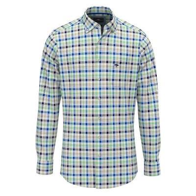 карирана,риза,мъжки,ризи,fynch,hatton,classic,combi,checks,long,sleeve,shirt,turf,green,(green)