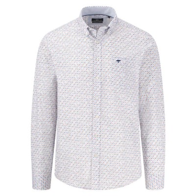 риза,с,дълъг,ръкав,мъжки,ризи,fynch,hatton,colorful,combi,prints,long,sleeve,shirt,sunny,orange,(white)