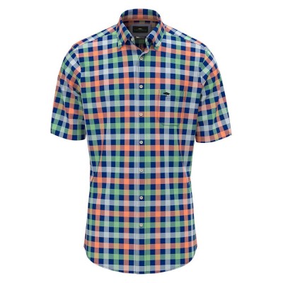 карирана,риза,дамски,ризи,мъжки,ризи,fynch,hatton,colorful,combi,checks,short,sleeve,shirt,multicolor,(sunny,orange)