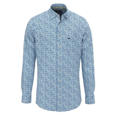 риза,с,дълъг,ръкав,мъжки,ризи,fynch,hatton,flower,prints,long,sleeve,shirt,blue