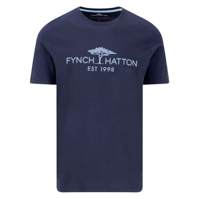 тениска,мъжки,тениски,fynch,hatton,logo,short,sleeve,t,shirt,navy,(blue)