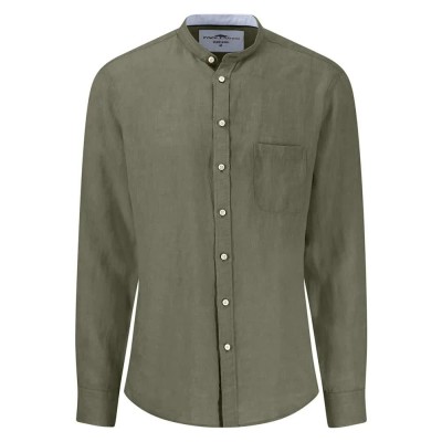 риза,с,дълъг,ръкав,мъжки,ризи,fynch,hatton,premium,linen,long,sleeve,shirt,olive,(green)