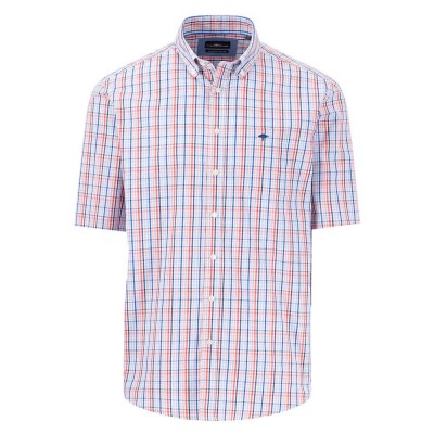 карирана,риза,мъжки,ризи,fynch,hatton,seasonal,combi,check,short,sleeve,shirt,blue