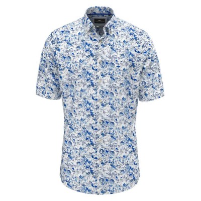 риза,с,къс,ръкав,дамски,ризи,мъжки,ризи,fynch,hatton,modern,prints,short,sleeve,shirt,blue,(strong,blue)