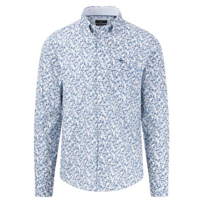 риза,с,дълъг,ръкав,мъжки,ризи,fynch,hatton,premium,flower,prints,long,sleeve,shirt,blue