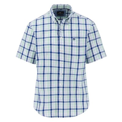 карирана,риза,дамски,ризи,мъжки,ризи,fynch,hatton,seersucker,combi,check,short,sleeve,shirt,multicolor,(turf,green)