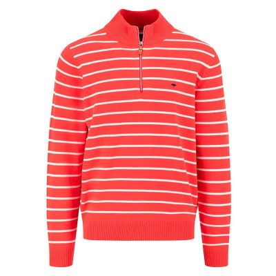 блуза,мъжки,пуловери,fynch,hatton,striped,half,zip,sweater,poppy,red,(red)