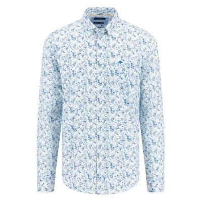 риза,с,дълъг,ръкав,мъжки,ризи,fynch,hatton,structured,print,mix,long,sleeve,shirt,vivid,yellow,(blue)