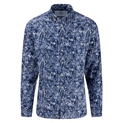 риза,с,дълъг,ръкав,мъжки,ризи,fynch,hatton,summer,linen,prints,long,sleeve,shirt,blue