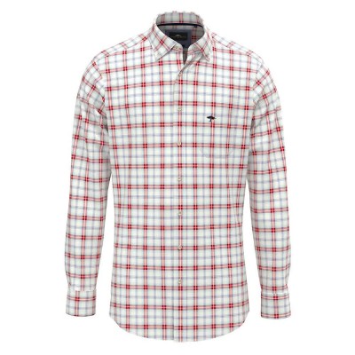 карирана,риза,мъжки,ризи,fynch,hatton,twill,check,long,sleeve,shirt,poppy,red,(white)