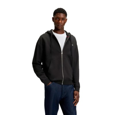 блуза,мъжки,пуловери,hugo,dapozip,10249110,01,full,zip,sweatshirt,black