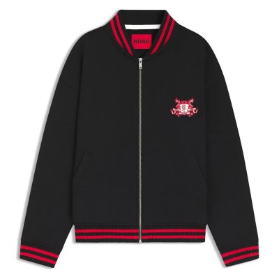 блуза,мъжки,пуловери,hugo,dugby,10272701,01,full,zip,sweatshirt,black