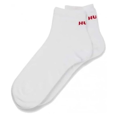 чорапи,мъжки,чорапи,hugo,logo,10260254,01,short,socks,2,pairs,white,(white)