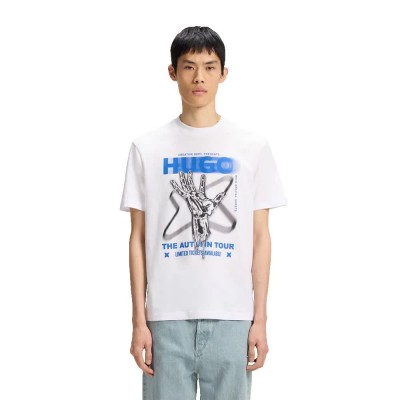 тениска,мъжки,тениски,hugo,nopix,10261710,01,blue,t,shirt,white