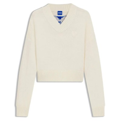 блуза,дамски,пуловери,дамски,плетени,дрехи,hugo,scutie,10272101,01,sweater,open,miscellaneous,(beige)