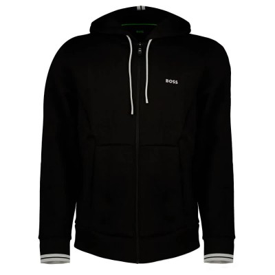 блуза,мъжки,пуловери,boss,zone,10272320,01,full,zip,sweatshirt,black