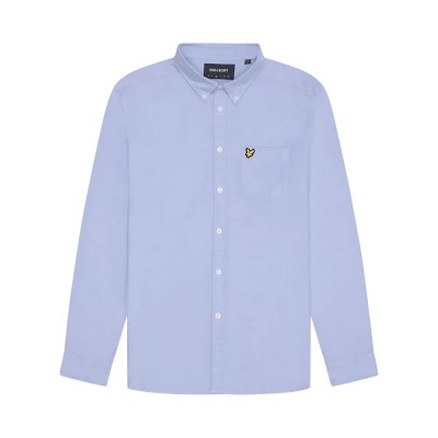 риза,с,дълъг,ръкав,мъжки,ризи,lyle,&,scott,plain,oxford,long,sleeve,shirt,blue