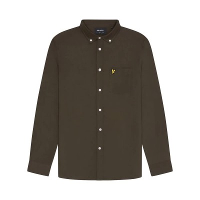 риза,с,дълъг,ръкав,мъжки,ризи,lyle,&,scott,plain,oxford,long,sleeve,shirt,olive,(green)