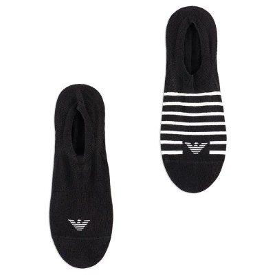 чорапи,дамски,чорапи,emporio,armani,ew000576,af13229,no,show,socks,2,pairs,black,(black,ivory,stripes)