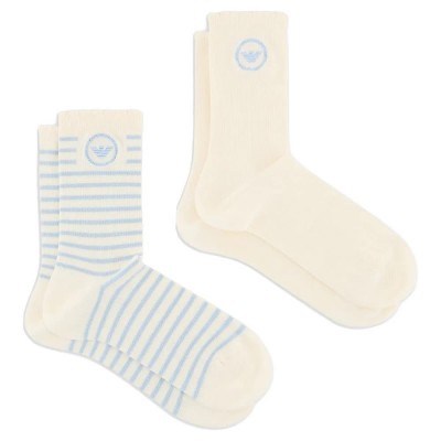 чорапи,дамски,чорапи,emporio,armani,ew000579,af13229,short,socks,2,pairs,white,(ivory,light,blue)