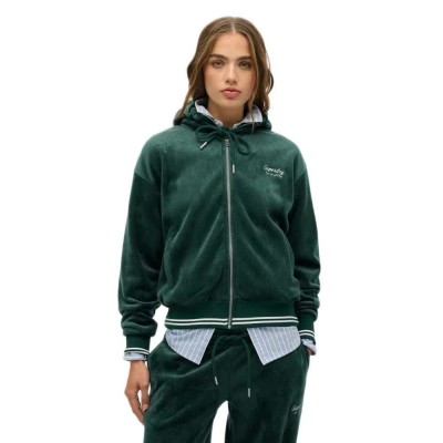 блуза,дамски,блузи,superdry,country,club,full,zip,sweatshirt,green