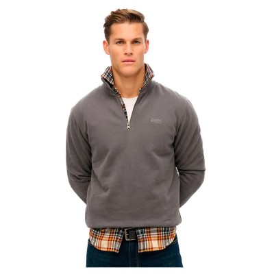 блуза,мъжки,пуловери,superdry,essential,logo,henley,sweatshirt,grey,(anthracite,grey)