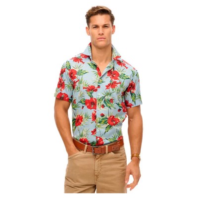 риза,с,къс,ръкав,мъжки,ризи,superdry,hawaiian,print,short,sleeve,shirt,blue
