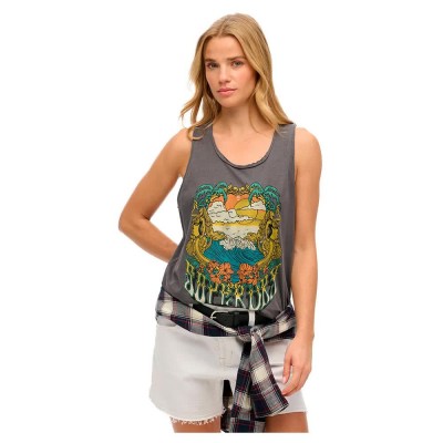 тениска,дамски,тениски,superdry,psych,surf,graphic,racer,sleeveless,t,shirt,grey,(charcoal)