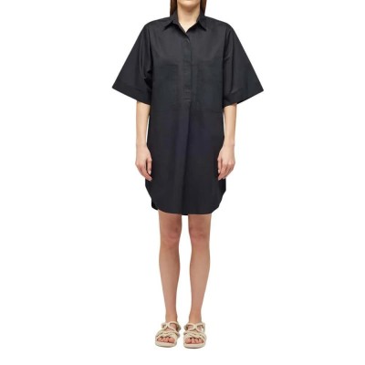 рокля,дамски,поли,и,рокли,sundek,abito,popeline,short,sleeve,short,dress,black