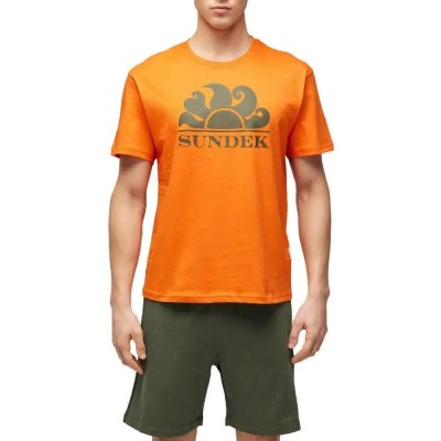 тениска,мъжки,тениски,sundek,logo,short,sleeve,t,shirt,sun,orange,(orange)