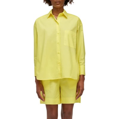 риза,с,дълъг,ръкав,дамски,блузи,дамски,ризи,sundek,oversize,popeline,long,sleeve,shirt,yellow,(buttercup)