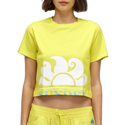 тениска,дамски,тениски,sundek,short,sleeve,t,shirt,yellow