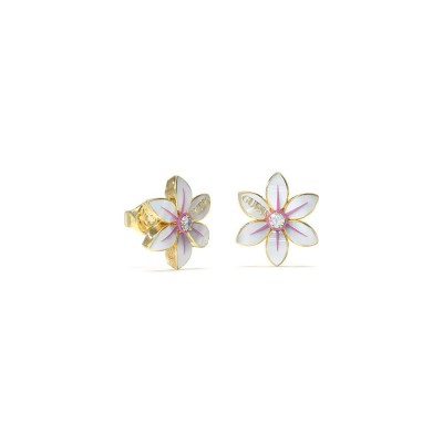 бижутерия,guess,jube04135,white,lotus,earrings,golden,(golden)