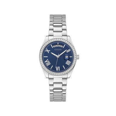 часовник,часовници,guess,luna,watch,silver