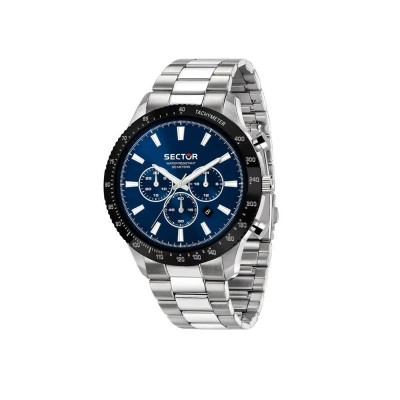 часовник,часовници,sector,270,45,mm,chronograph,watch,silver,blue,dial,(silver)