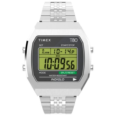 часовник,часовници,timex,t80,watch,silver