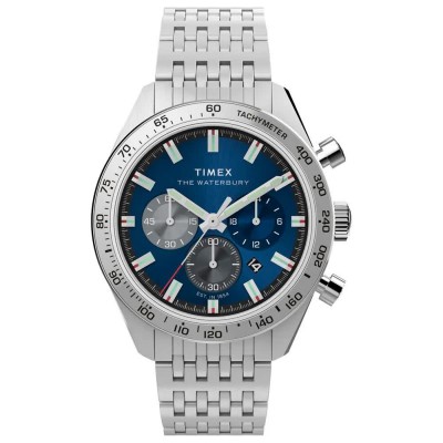 часовник,часовници,timex,waterbury,watch,silver,blue,(silver)