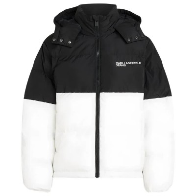 яке,дамски,якета,и,палта,karl,lagerfeld,blocked,puffer,jacket,black,white,(black)