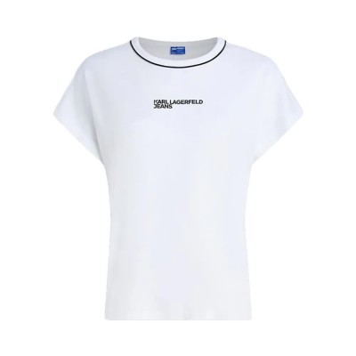 тениска,дамски,тениски,karl,lagerfeld,drapey,logo,short,sleeve,t,shirt,white,(white)