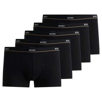 боксерки,мъжко,бельо,boss,essential,10260726,02,boxers,5,units,black,(black)