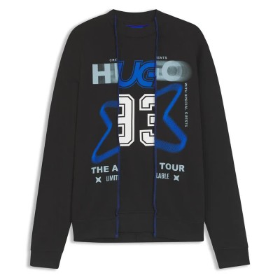 блуза,мъжки,пуловери,hugo,nesicrew,10266045,01,blue,sweatshirt,black